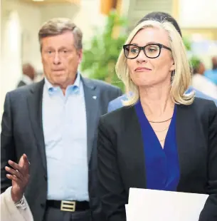  ?? RICHARD LAUTENS TORONTO STAR FILE PHOTO ?? John Tory and Jennifer Keesmaat are the mayoral front-runners, but only one displays passion and a sense of urgency about the challenges facing Toronto, Edward Keenan writes.