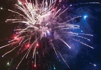  ?? PHOTO PROVIDED ?? Fireworks displays will light up the sky in Ulster and Dutchess counties on Saturday night, July 4.