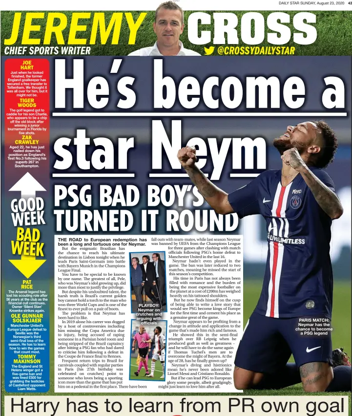  ??  ?? PARIS MATCH: Neymar has the chance to become a PSG legend