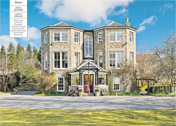  ??  ?? This sevenbedro­om detached Victorian house has an acre of garden and views towards the River Dee