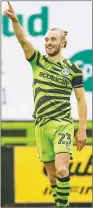  ??  ?? SALUTE: Forest Green’s Joseph Mills celebrates