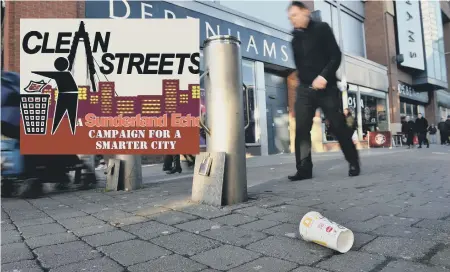  ??  ?? People who drop litter in Sunderland are to face greater fines in future.