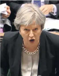  ??  ?? Theresa May spells it out in the Commons yesterday
