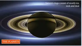  ?? ?? saturn's rings consist of mostly ice,
rock and dust