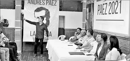  ?? Cortesía nosotros ?? • A inicios de febrero, adherentes de Nosotros, liderados por Andrés Páez, se reunieron en Guayaquil.