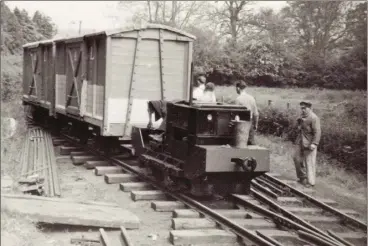  ??  ?? Below: Once to the correct gauge Raven was busy shunting wagons onto the newly laid siding.