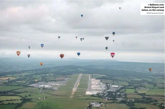  ?? North Somerset Council ?? > Balloons over Bristol Airport and below, on the runway