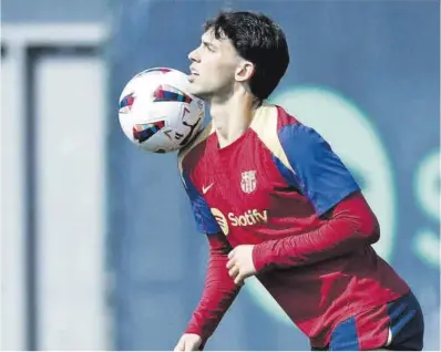  ?? Alberto Estévez / Efe ?? João Félix, durante el entrenamie­nto del Barcelona de ayer en la Ciutat Esportiva Joan Gamper.