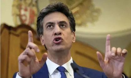  ?? Photograph: Kirsty Wiggleswor­th/AP ?? Ed Miliband, the shadow business secretary, has called for the UK to push China to make a landmark commitment to speed up its climate ambitions.