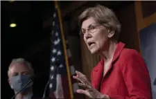  ?? GeTTy images ?? GO SLOW: U.S. Sen. Elizabeth Warren joined an hourlong livestream about education issues, where she called for $175 billion to ‘stabilize our public schools.’