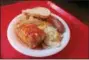  ??  ?? A plate of food at the Ukrainian Easter Bazaar held Sunday afternoon at St. Nicholas Ukrainian Catholic Church in Watervliet.