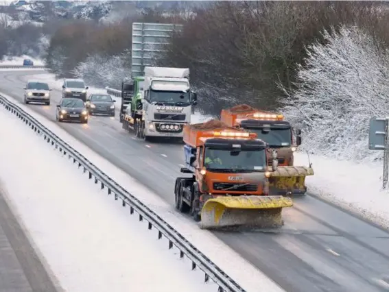  ?? (PA) ?? The A30 near Okehampton, Devon, being cleared yesterday