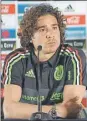  ??  ?? Guillermo Ochoa, en la rueda de prensa de la selección nacional