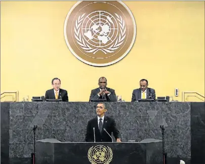  ??  ?? In seiner Rede vor der UN-Vollversam­mlung nannte US-Präsident Obama 26 Mal den Iran, 20 Mal Syrien, 15 Mal Israel und elf Mal Palästina.