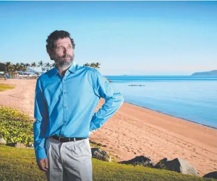  ?? Picture: CAMERON LAIRD ?? Professor Peter Ridd on The Strand in Townsville. He says fears for the Reef have been overblown.