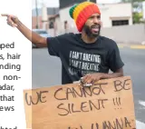  ?? ?? Akil Andrews, one of four protesters who stood on Hope Road across the United States Embassy on June 4, 2020.