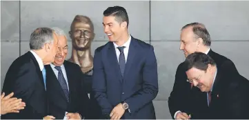  ??  ?? Real Madrid’s Cristiano Ronaldo attends the ceremony to rename Funchal airport as Cristiano Ronaldo Airport in Funchal, Portugal. — Reuters photo