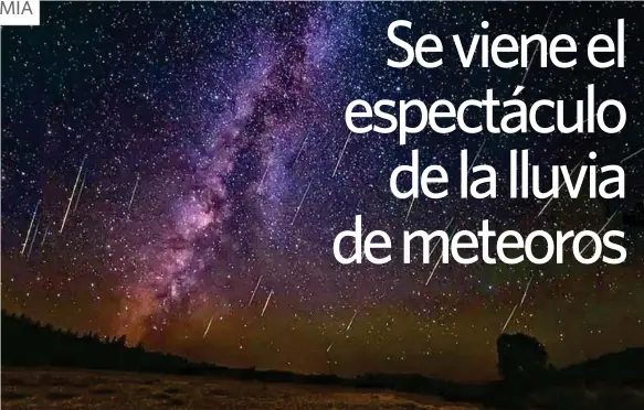  ??  ?? AVISTAMIEN­TO. Aunque la lluvia comenzó el 7 de diciembre y dura hasta el día 17, el gran evento es el viernes.