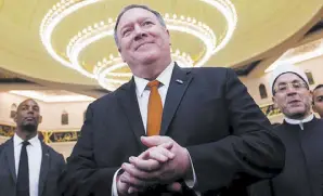  ??  ?? Pompeo’s statements came amid his eight-day tour in the Middle East to discuss numerous issues