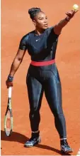  ?? Foto: dpa ?? Der Catsuit von Serena Williams sorgte in Paris 2018 für Aufsehen.