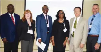  ??  ?? L-R: Major General Ishaku Pennap (Rtd), Annette Alchin, MS, DNA & Forensic Center Director, Dr. Richard Somiari, Solicitor-General/Permanent Secretary, Lagos State Ministry of Justice, Mrs. Funlola Odunlami, Arthur Young, BSC, F-ABC and David Green, BS, at the 4th Lagos Forensic Symposium, held at The Civic Centre, Victoria Island Lagos, last week