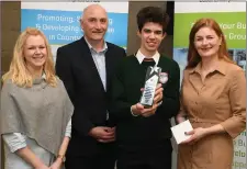  ?? Photo by Domnick Walsh ?? Killorlin Community College’s Timothy McGrath receiving a county prize.