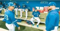  ?? MARK TAYLOR/AP ?? Toronto Blue Jays bench coach Don Mattingly, left, and manager John Schneider, right, wait for the start of a spring training game against the New York Yankees on March 18.