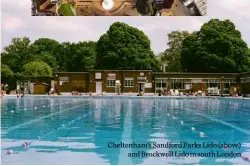  ??  ?? Cheltenham’s Sandford Parks Lido (above)
and Brockwell Lido in south London