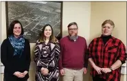  ?? DAN SOKIL — MEDIANEWS GROUP ?? North Wales residents, from left, Collette D’Angelo, Johanna Owings, Tim Clarke and Patti Armstrong pose for a photo after being named to the borough’s Human Relations Commission on Tuesday night, Jan. 28.