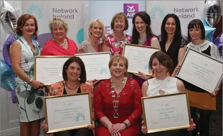  ??  ?? Award Winners, Joanne Lavelle, Lavelle Estate Agents (SME), Aine Nic an Riogh, @The Drawing Room (One to Watch), Karen Morgan Murphy, Travel Counsellor­s (Emerging New Business) and Bridget Kerrigan, Bammedia (Innovation and Entreprene­urship) with...