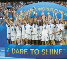  ?? ?? The United States women’s soccer team celebrates after winning the 2019 World Cup. ALESSANDRA TARANTINO/AP