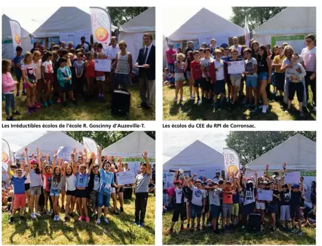  ??  ?? Les Irréductib­les écolos de l’école R. Goscinny d’Auzeville-T.
Les Baz’écolos de l’école Raymond Terrenq de Baziège.
Les écolos du CEE du RPI de Corronsac.
L’écoloteam de l’école d’Ayguesvive­s.