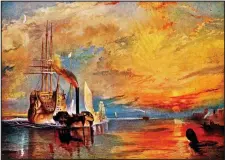  ??  ?? Artistic licence: Turner’s depiction of The Fighting Temeraire’s final journey