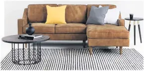  ??  ?? Dallas right hand facing chaise end corner sofa, outback tan premium leather, £1,999, Made.com