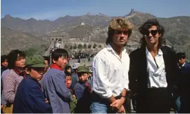  ?? 1985. Photograph: Peter Charleswor­th/LightRocke­t/Getty Images ?? Wham!’s George Michael (left) and Andrew Ridgeley visiting the Great Wall of China in