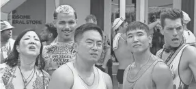  ?? PROVIDED BY JEONG PARK ?? “Fire Island” centers on two best friends (Bowen Yang and Joel Kim Booster, center, with Margaret Cho, Tomás Matos and Matt Rogers) aiming to have a legendary summer full of cheap rosé.