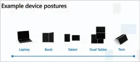  ??  ?? The different hardware “postures” for Microsoft’s Windows 10X, specifical­ly the Surface Neo.