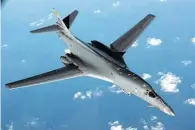  ?? South Korea Defense Ministry via New York Times ?? A U.S. Air Force B-1B bomber engages in joint drills with South Korean fighter jets last week over South Korea.