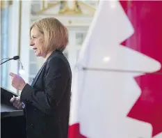  ?? ADRIAN WYLD/THE CANADIAN PRESS ?? Alberta Premier Rachel Notley’s government has appointed a panel to find solutions to low oil prices. It has not ruled out using curtailmen­t or tweaking its royalty scheme.