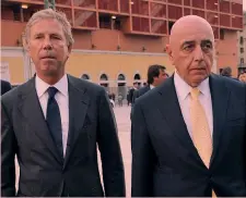  ?? ANSA ?? Enrico Preziosi, presidente Genoa, e Adriano Galliani, a.d. Milan