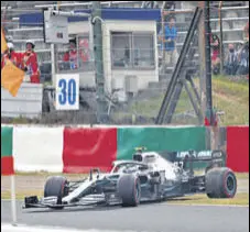  ?? REUTERS ?? Mercedes driver Valtteri Bottas spun during second practice before topping the time sheets at the Japanese Grand Prix.
