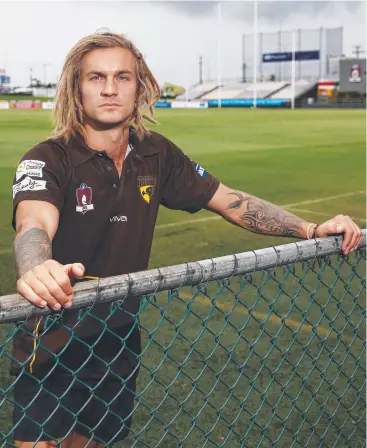  ??  ?? VERSATILE: AFL Cairns player Chris Novy has moved from North Cairns to the Manunda Hawks for the 2019 season. Picture: BRENDAN RADKE