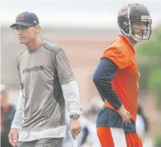  ?? | FOR THE SUN- TIMES ?? Despite a falling- out with former coach Marc Trestman, Jay Cutler took things in stride and still engaged with the media.