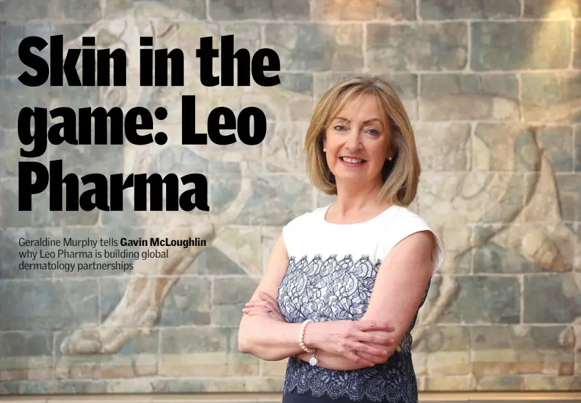  ??  ?? Leo Pharma’s Geraldine Murphy says she has had a ‘fantastic career’ with the Danish pharma giant. Photo: Damien Eagers