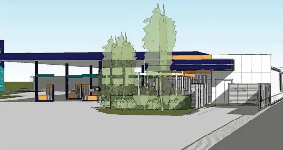  ?? Photo: Contribute­d ?? ANOTHER SERVO: Concept designs for a proposed service station and fast food restaurant on Anzac Ave in Drayton.