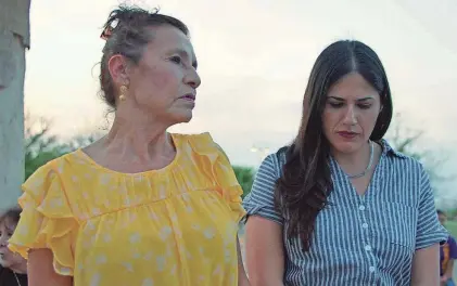  ?? ?? “God Save Texas: La Frontera” director Iliana Sosa, right, sits with her mother, Maria, in a scene from the new HBO documentar­y.