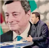  ??  ?? Incontro a Palazzo Chigi.
Il premier Mario Draghi e il leader della Lega Matteo Salvini