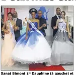  ?? (Photos C. R) ?? Xanat Bimont re Dauphine (à gauche) et Léana Temime (à droite) entourent Bérénice Vigo, Miss La Garde.