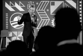  ?? THEMBA HADEBE / ASSOCIATED PRESS ?? Former President Barack Obama speaks July 18 during his town hall for the Obama Foundation at the African Leadership Academy in Johannesbu­rg, South Africa.