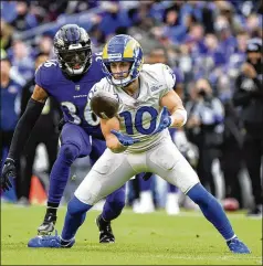  ?? TERRANCE WILLIAMS/ASSOCIATED PRESS ?? Rams wide receiver Cooper Kupp (center) is among five players who are unanimous choices for The Associated Press’ NFL All-pro Team announced Friday. Kupp led the NFL in receptions (145), yards receiving (1,947) and TD catches (16).